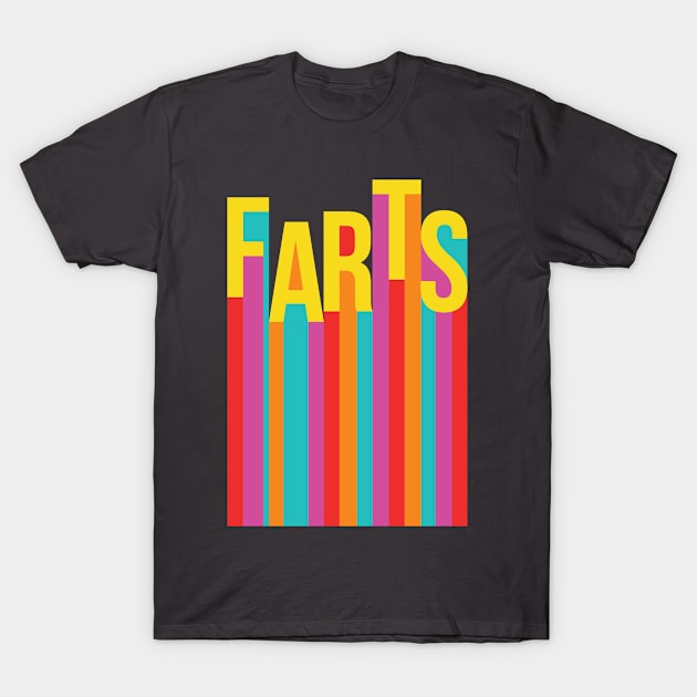 Rainbow Farts Funny Typograpy T-Shirt by PodDesignShop